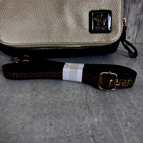 Versace Parfums Black/Gold Small Crossbody Foldover Purse with Dust Bag - Picture 5 of 5
